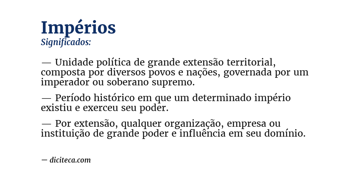 Significado de impérios