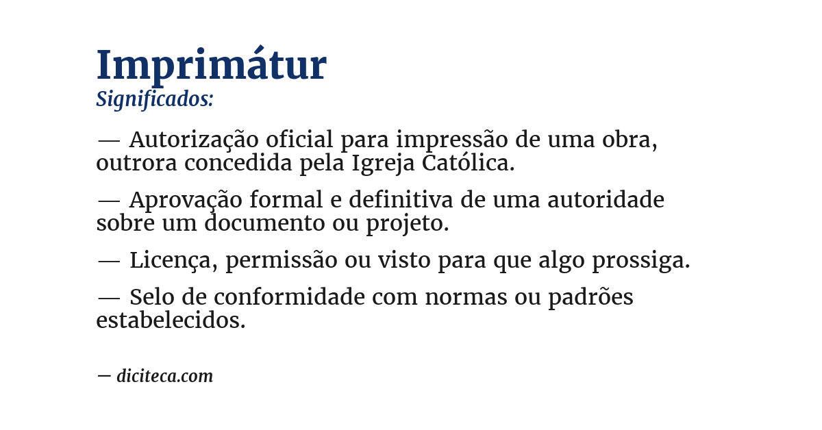 Significado de imprimátur