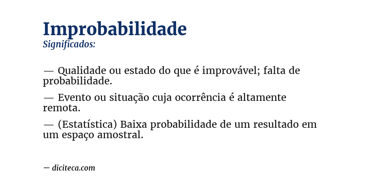 Significado de improbabilidade