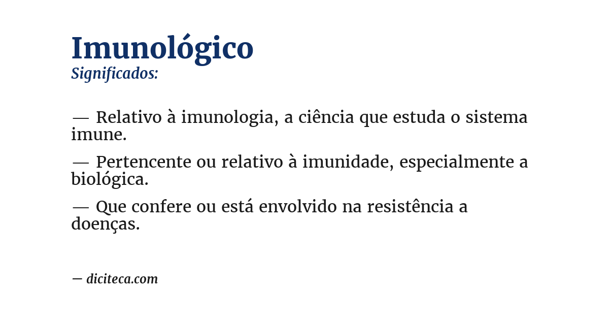 Significado de imunológico