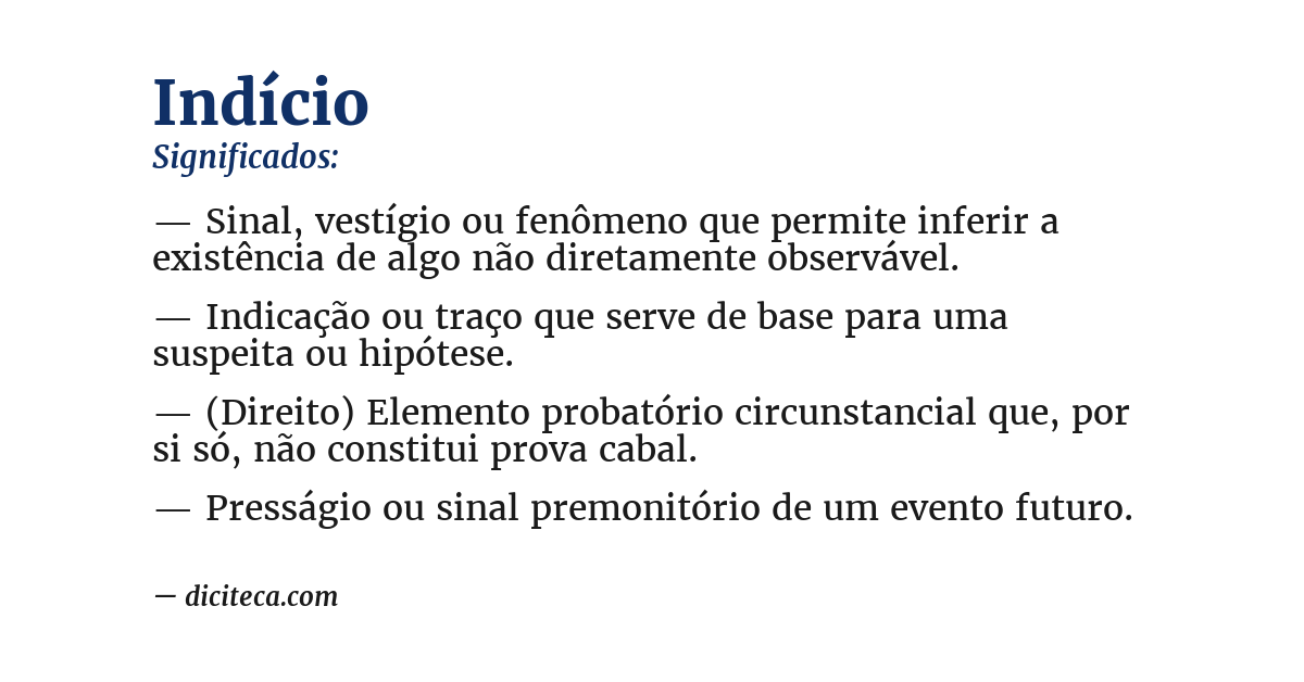 Significado de indício