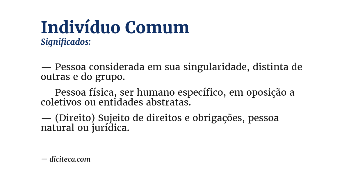 Significado de indivíduo comum