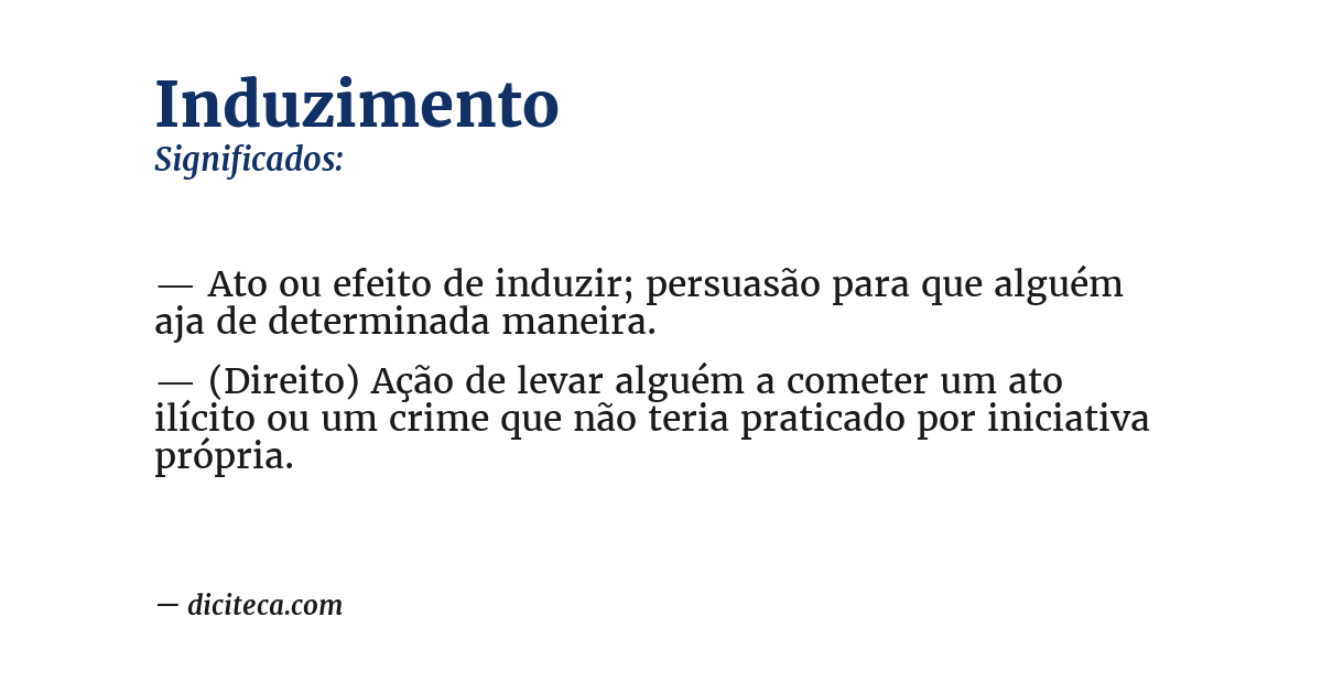 Significado de induzimento