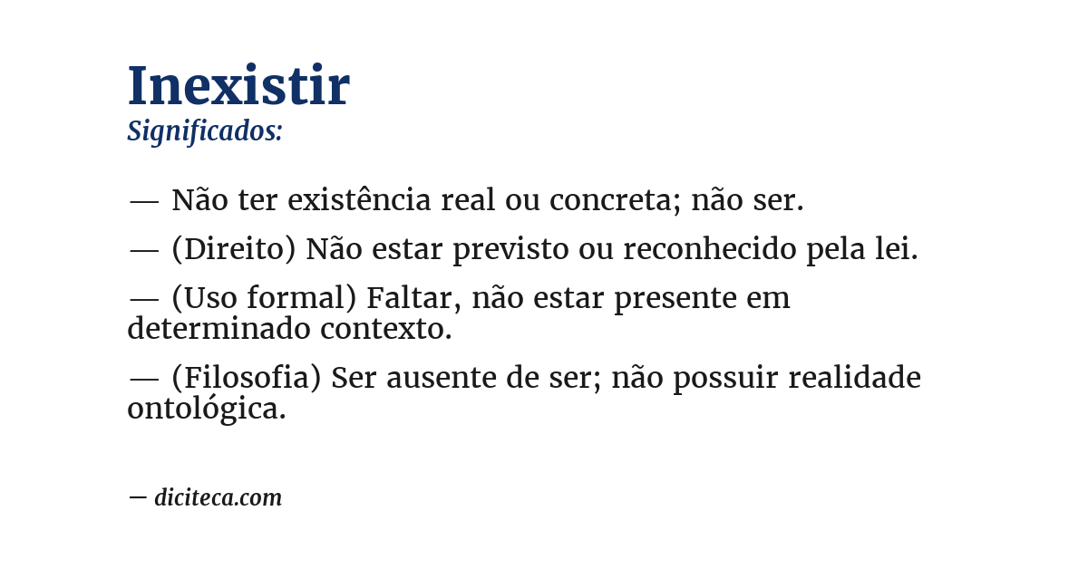 Significado de inexistir