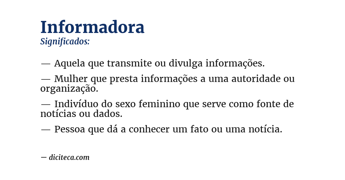 Significado de informadora