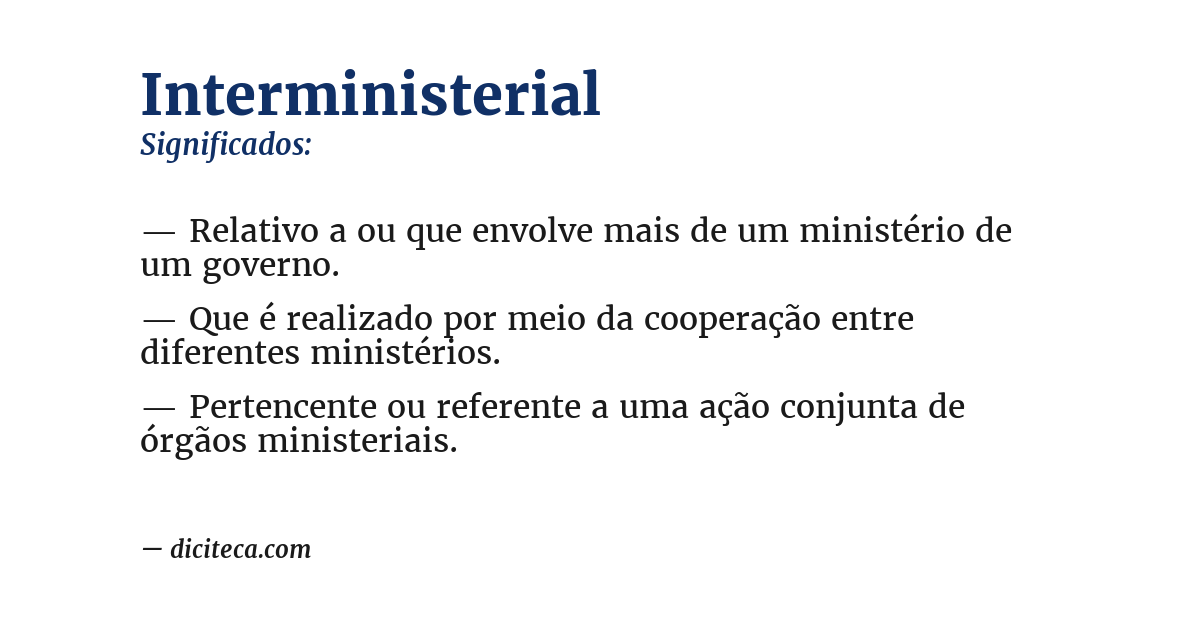 Significado de interministerial
