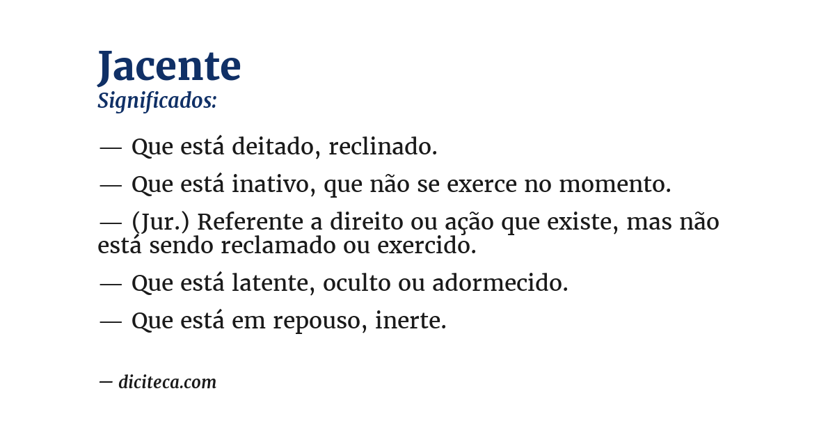Significado de jacente