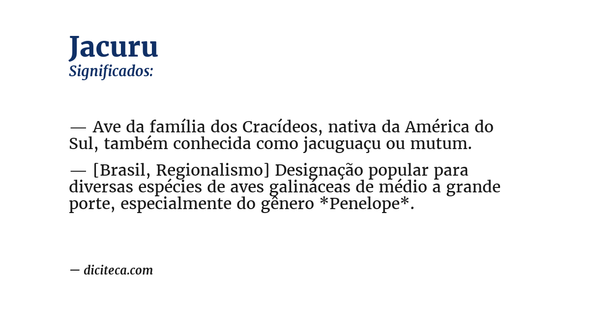 Significado de jacuru
