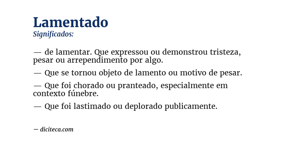 Significado de lamentado