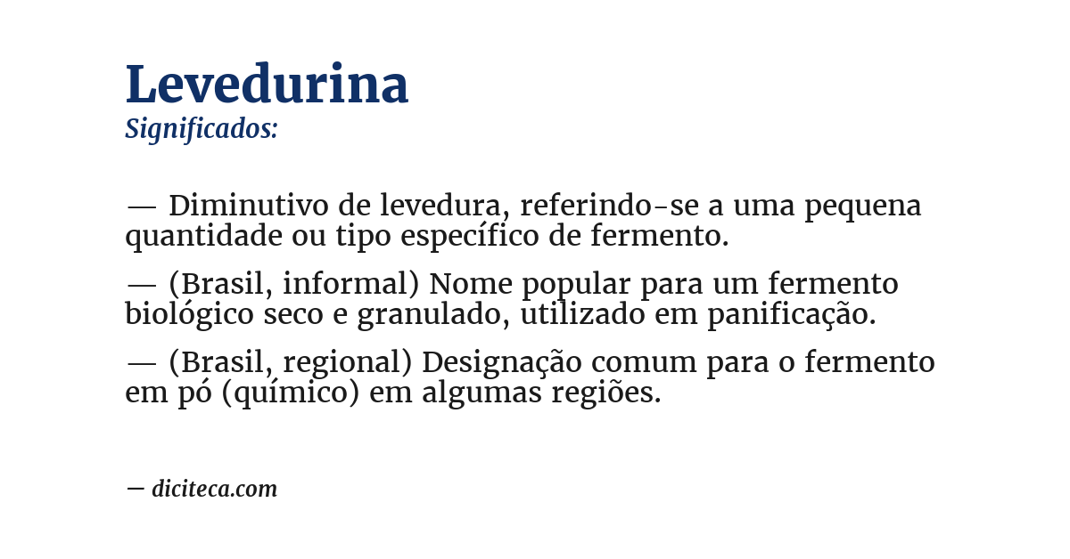 Significado de levedurina