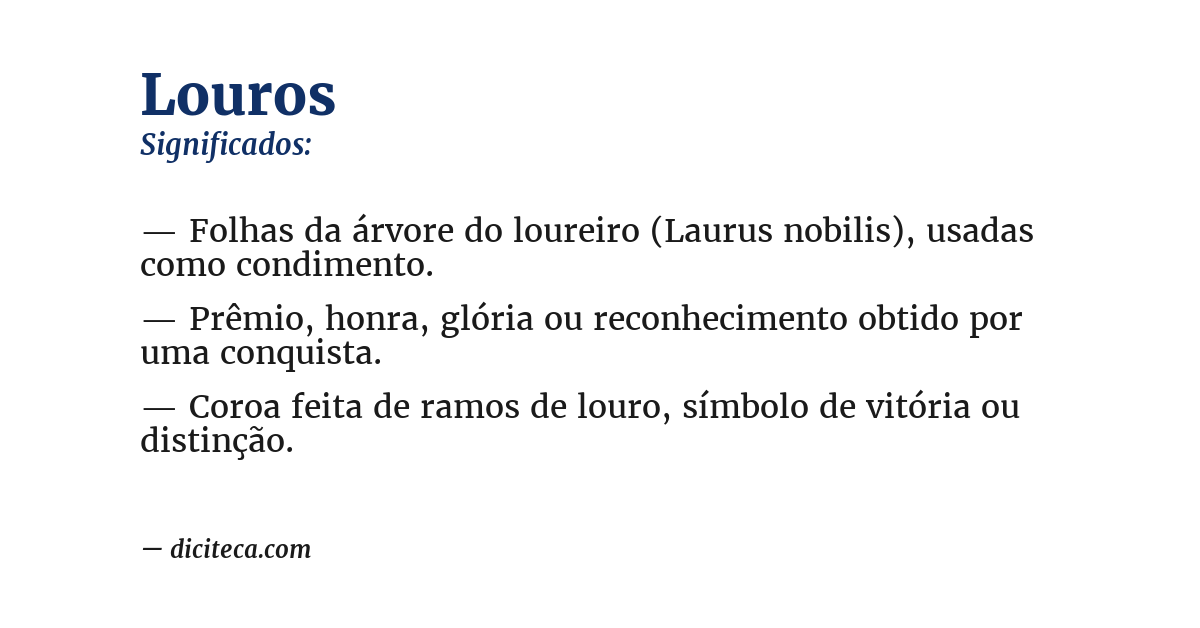 Significado de louros