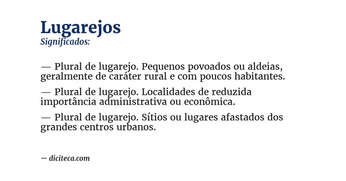 Significado de lugarejos