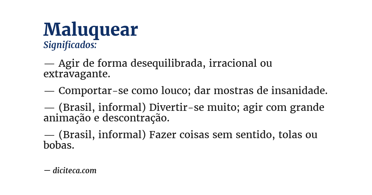 Significado de maluquear