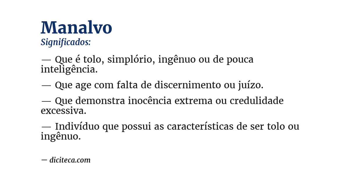 Significado de manalvo