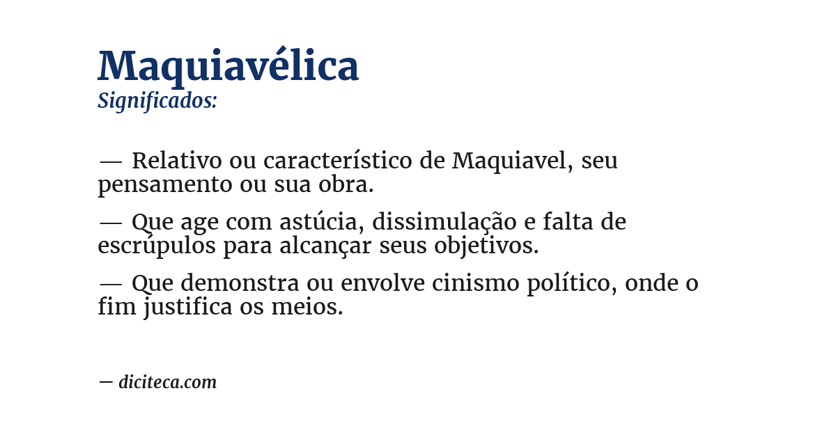 Significado de maquiavélica