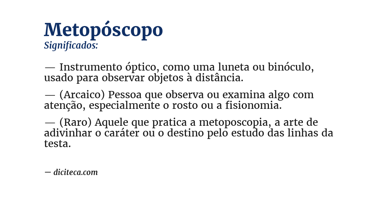 Significado de metopóscopo