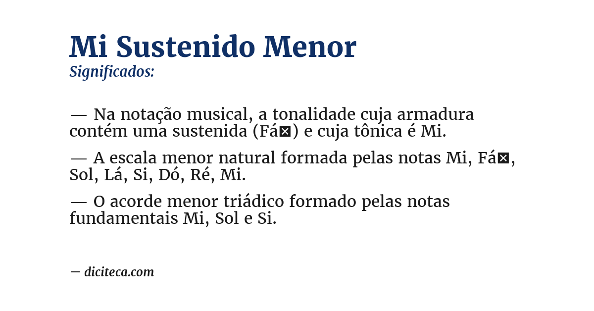 Significado de mi sustenido menor