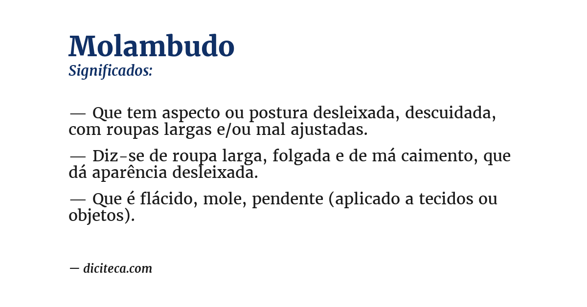 Significado de molambudo
