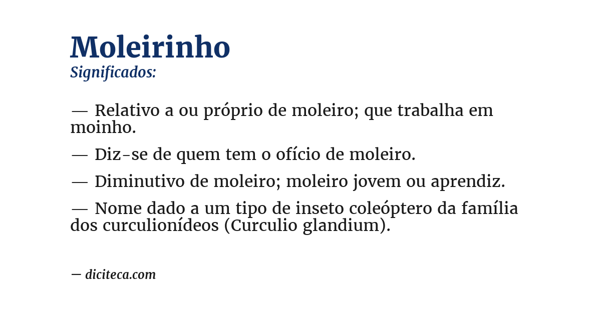 Significado de moleirinho