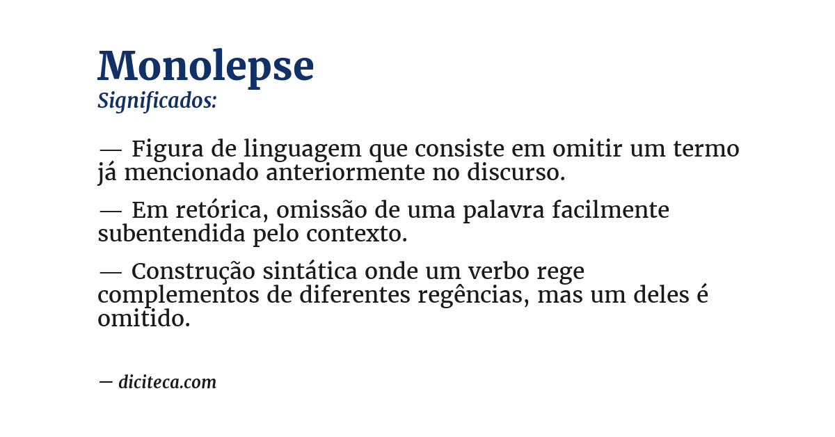 Significado de monolepse