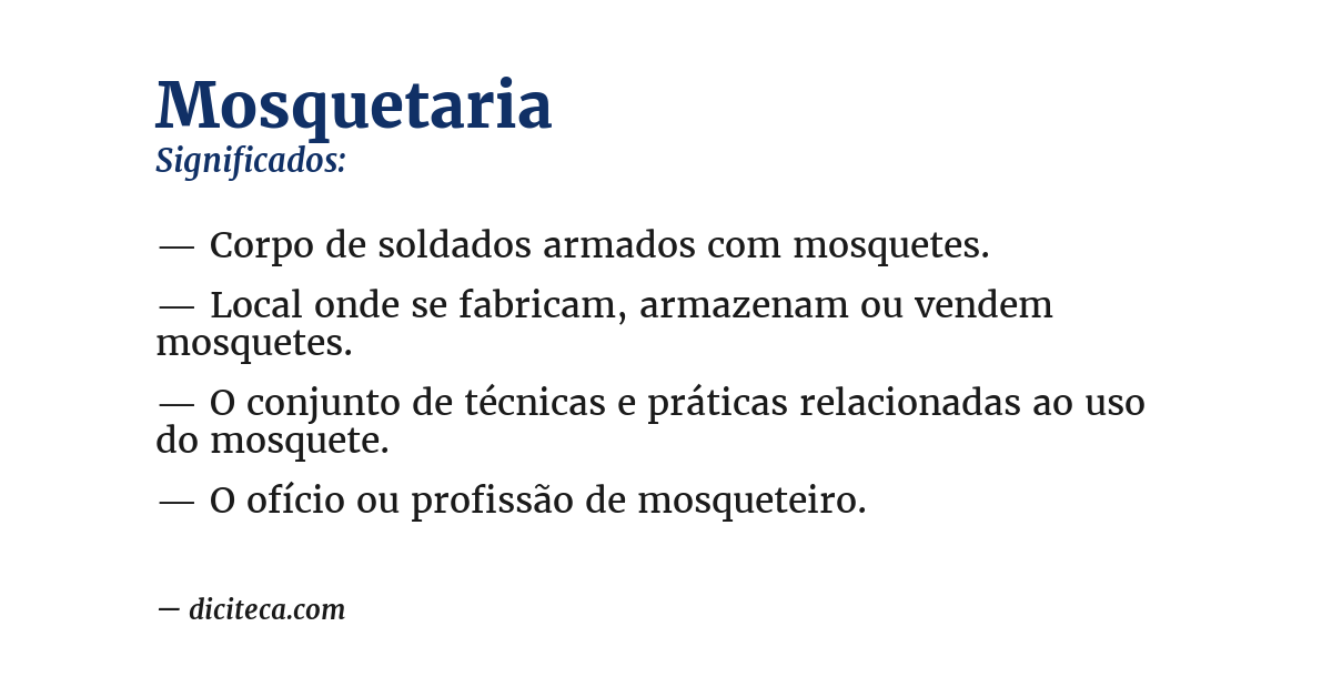 Significado de mosquetaria