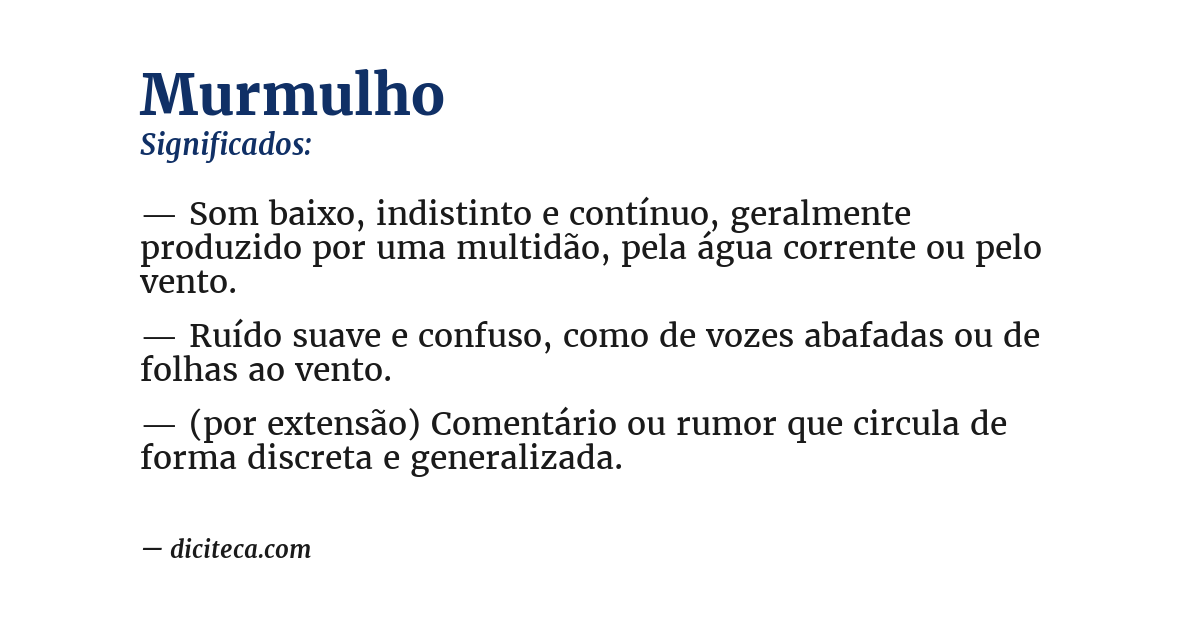 Significado de murmulho