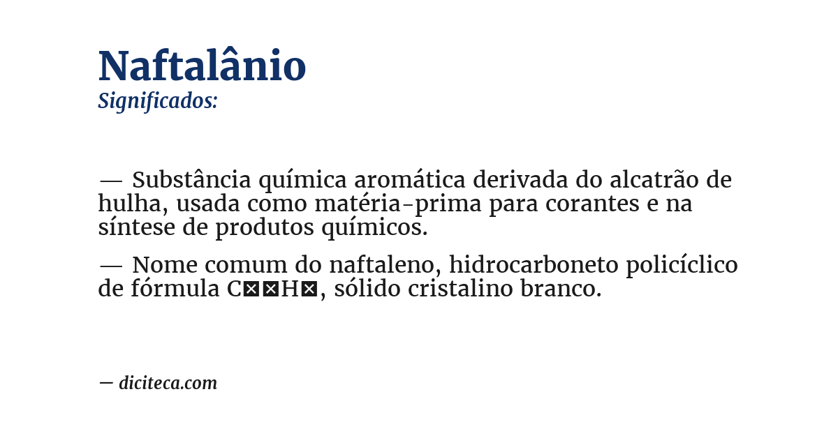 Significado de naftalânio
