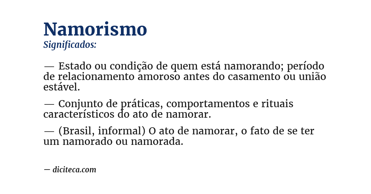 Significado de namorismo