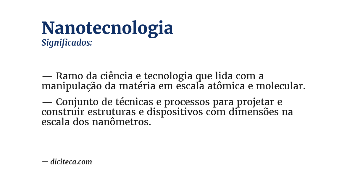 Significado de nanotecnologia