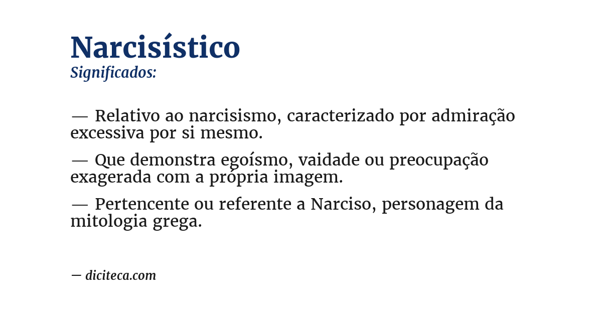 Significado de narcisístico