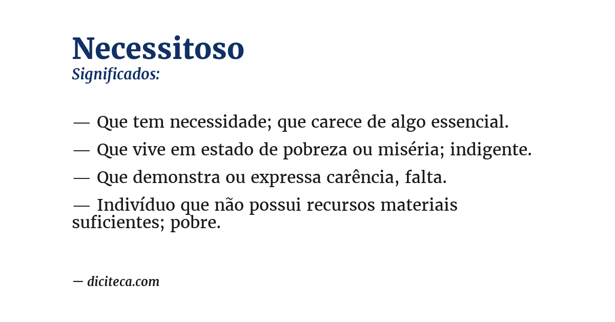 Significado de necessitoso