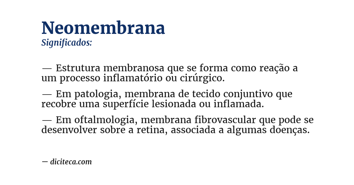 Significado de neomembrana