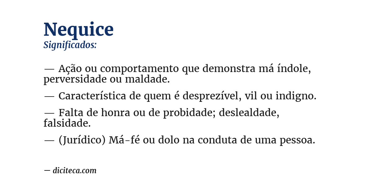 Significado de nequice