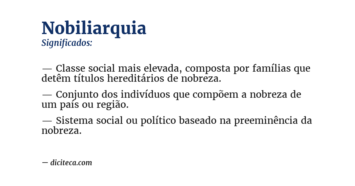 Significado de nobiliarquia
