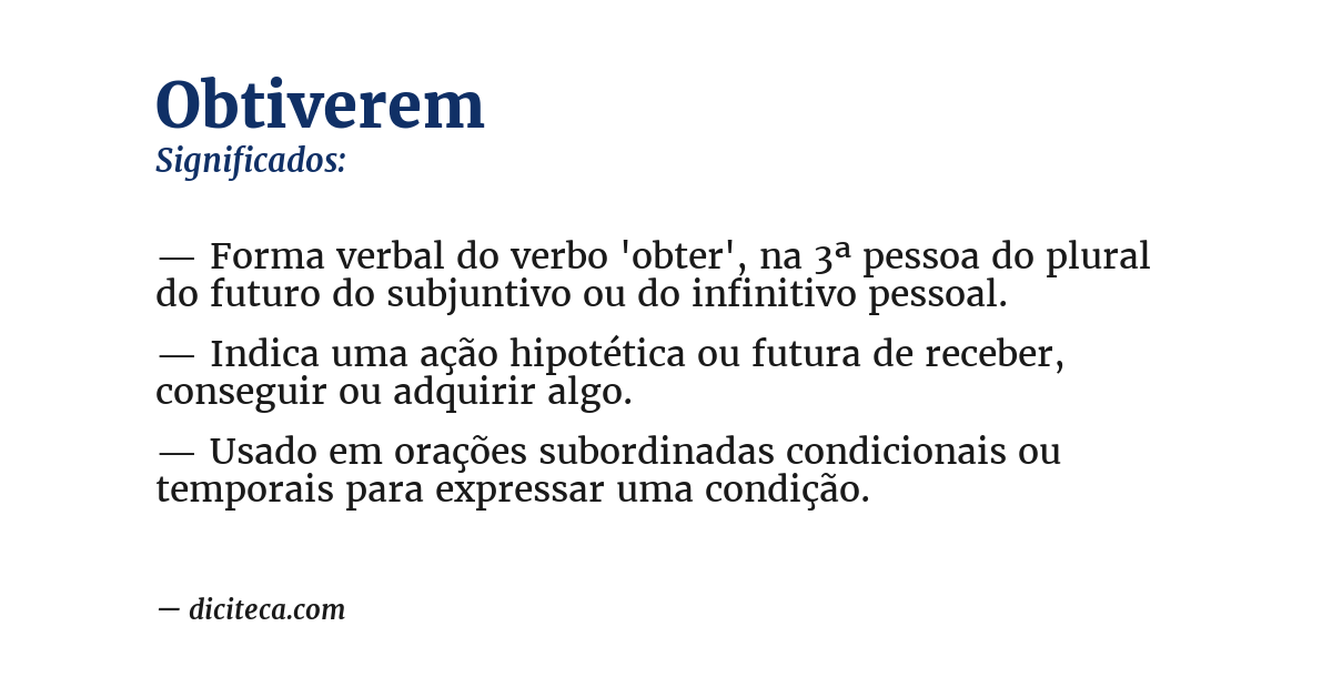 Significado de obtiverem