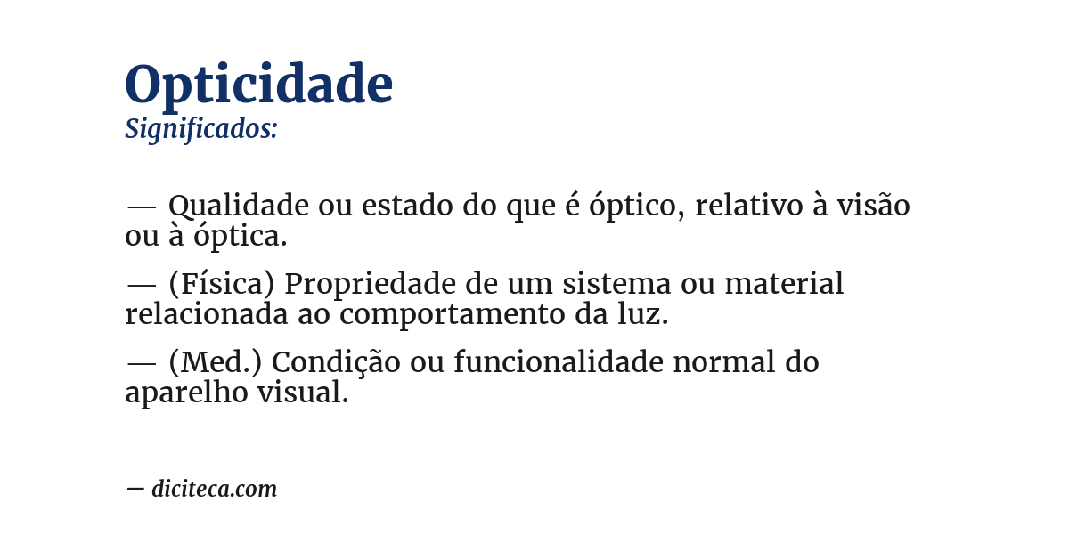 Significado de opticidade