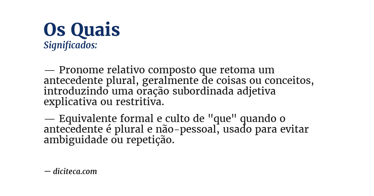 Significado de os quais