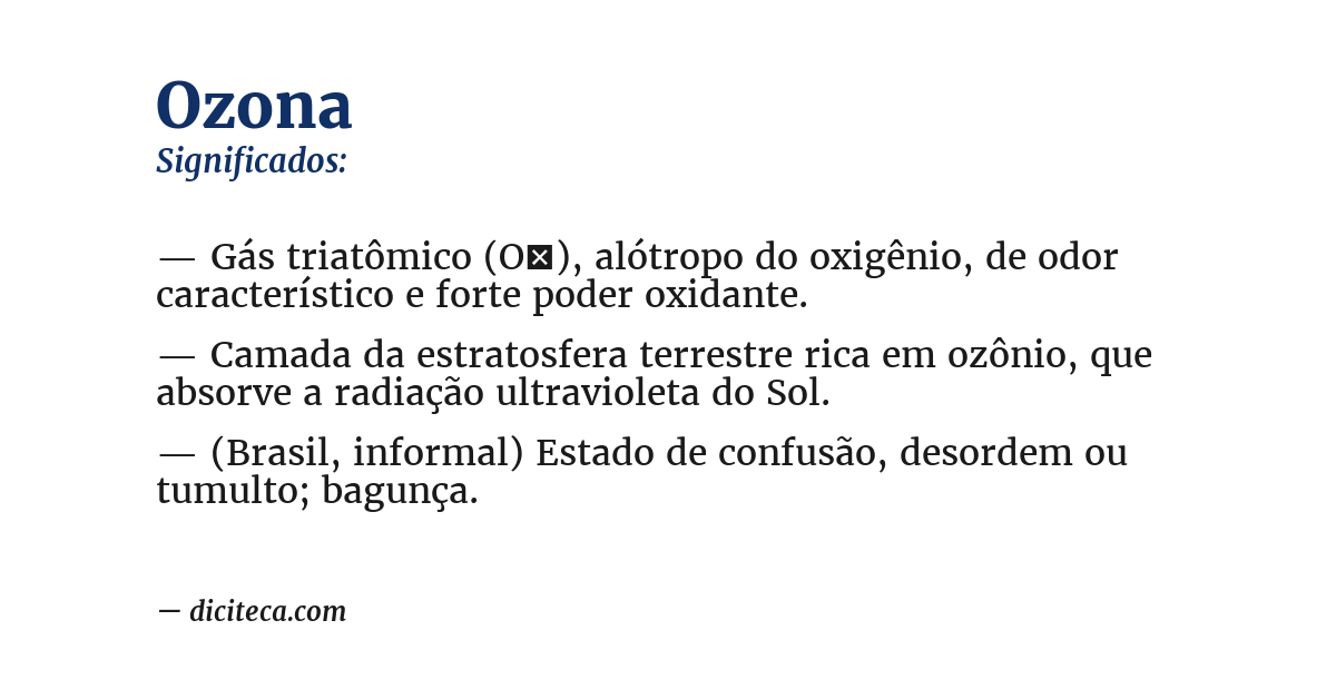 Significado de ozona