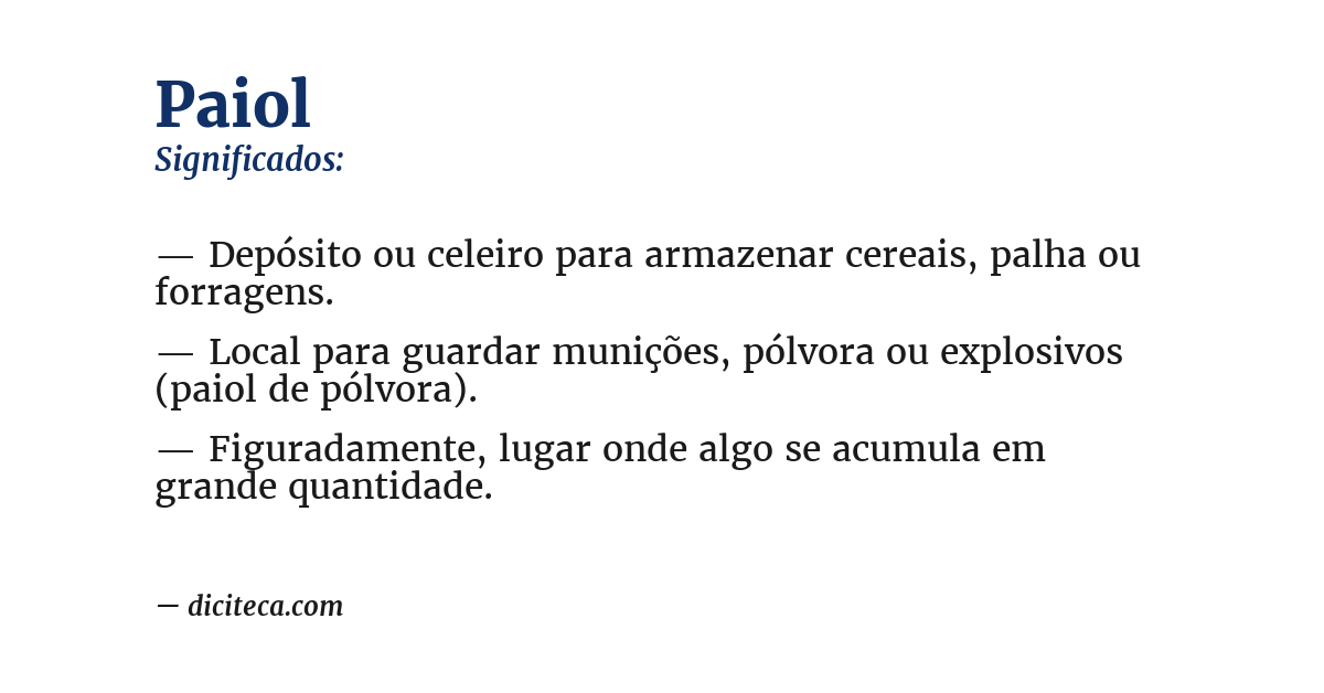 Significado de paiol