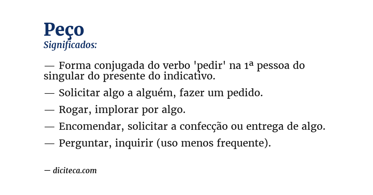 Significado de peço