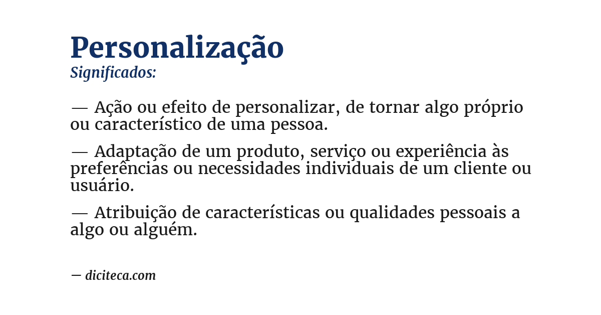 Significado de personalização