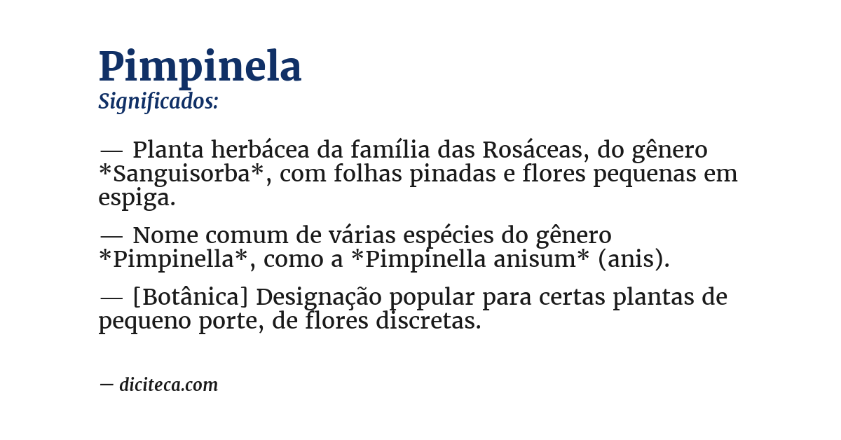 Significado de pimpinela