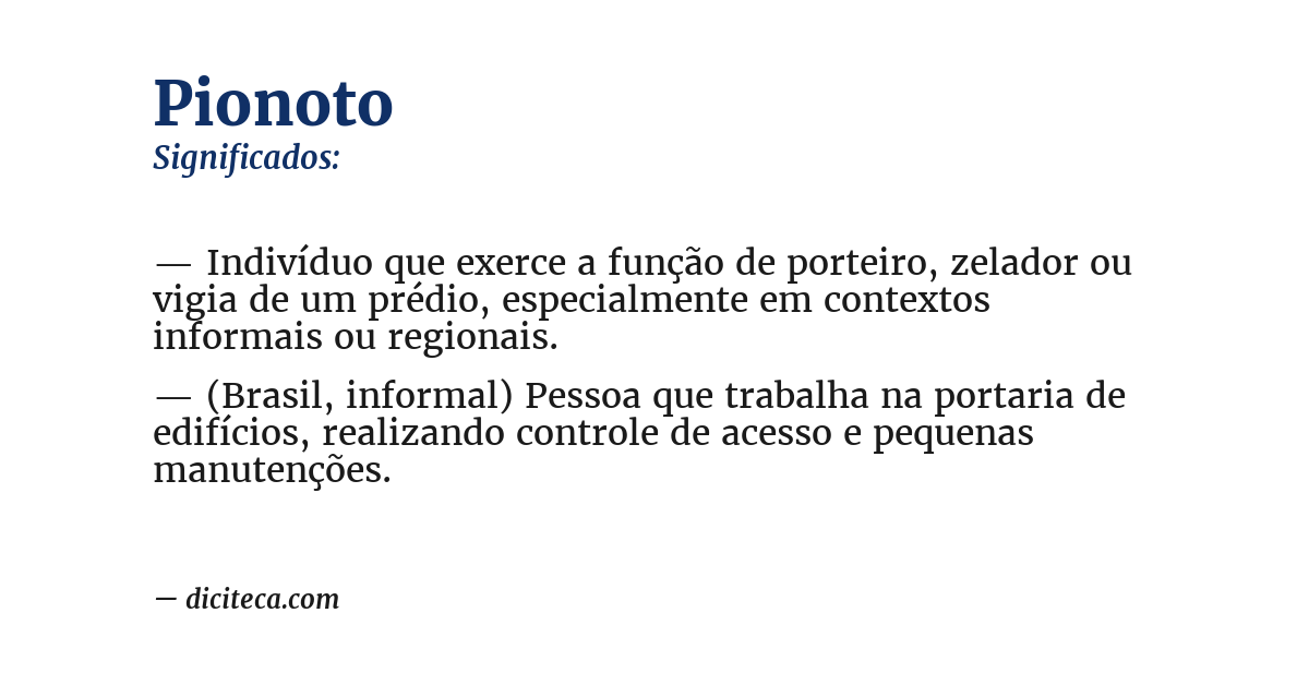 Significado de pionoto