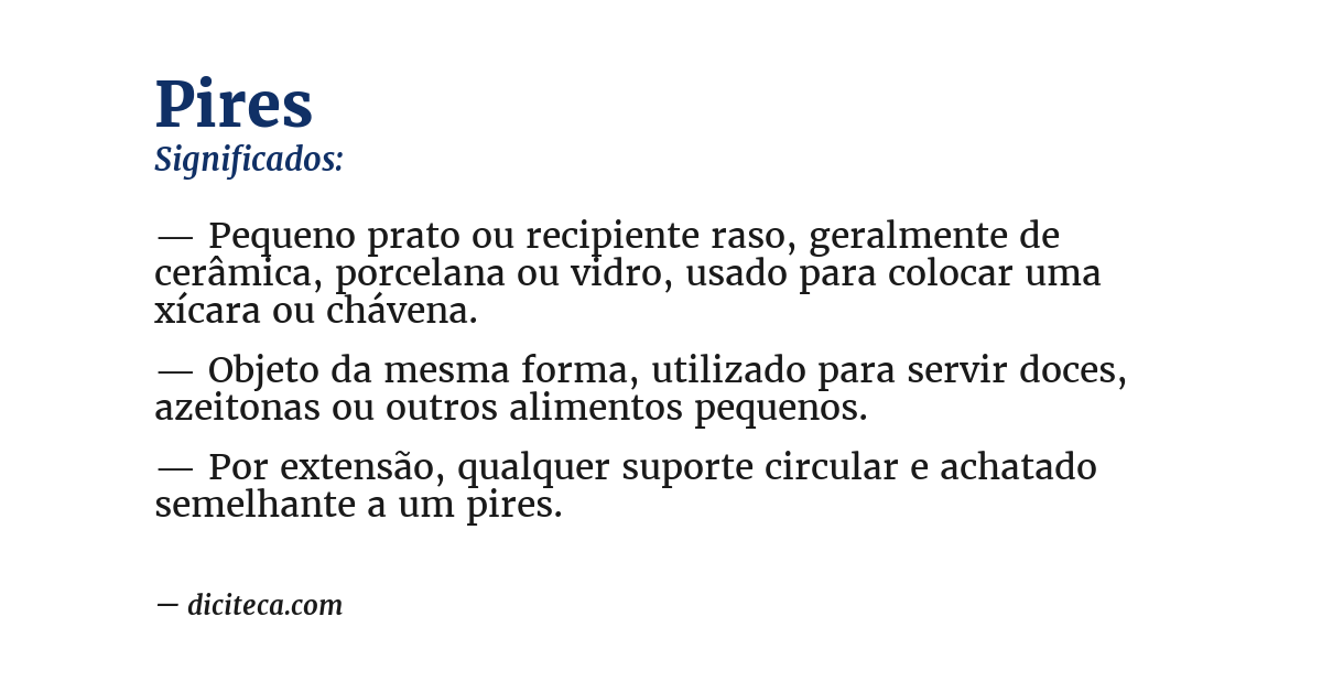 Significado de pires