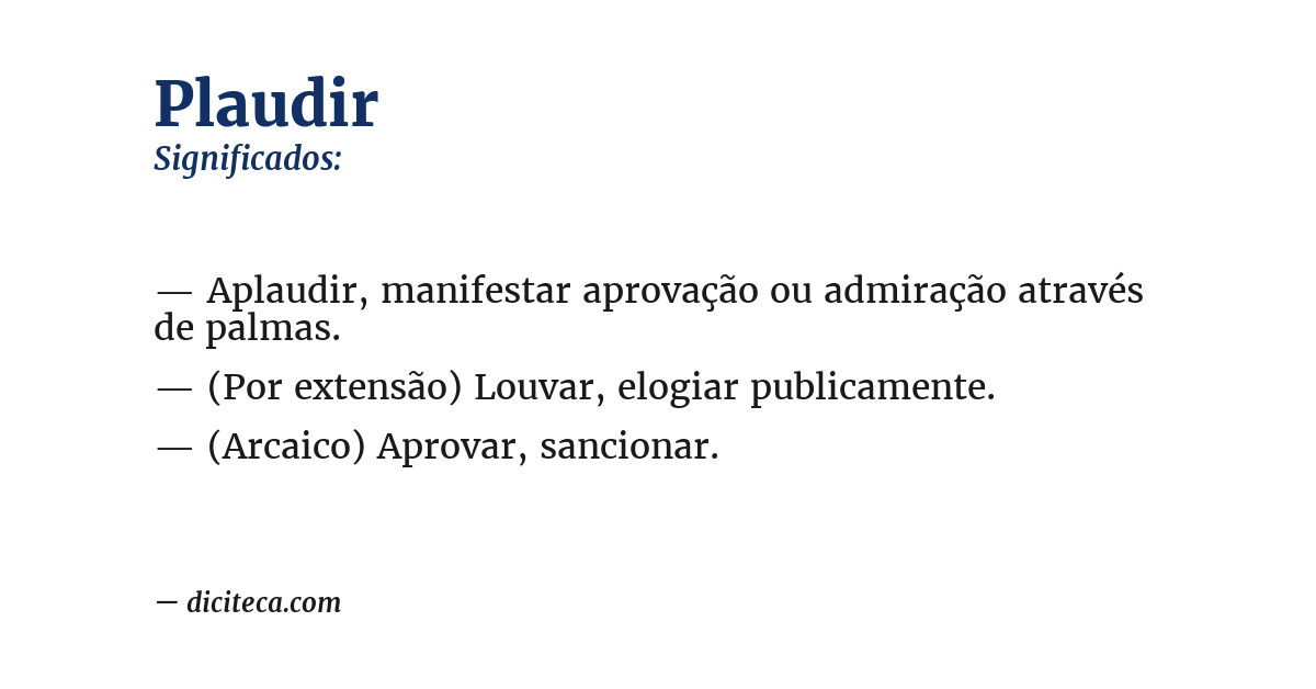 Significado de plaudir