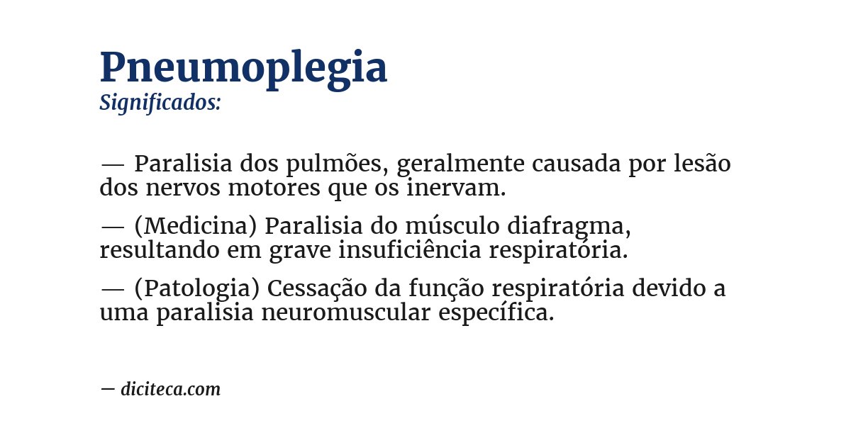 Significado de pneumoplegia
