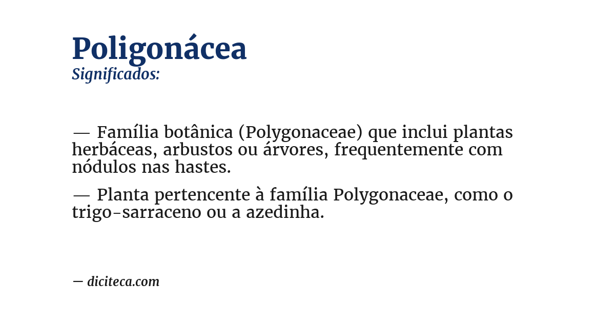 Significado de poligonácea