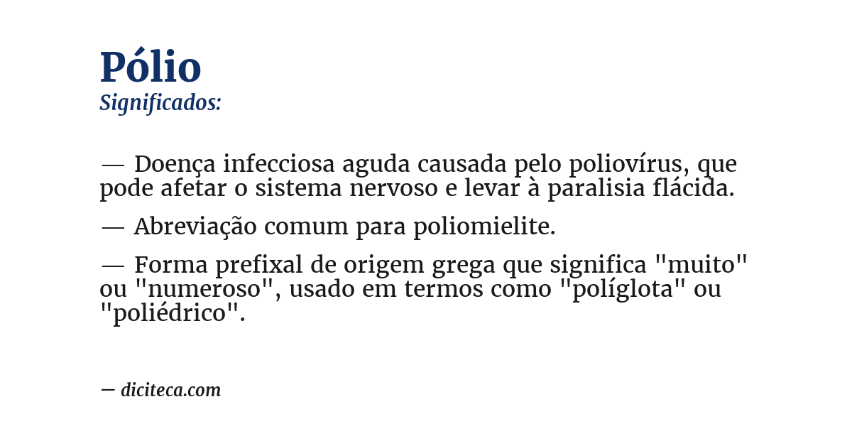 Significado de pólio