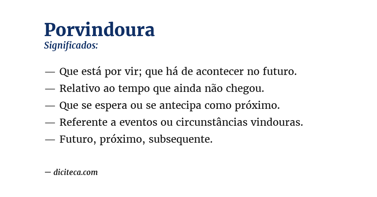Significado de porvindoura