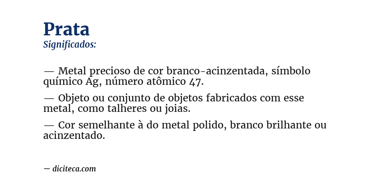 Significado de prata